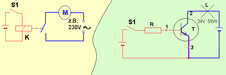 Relais - Transistor - Vergleich